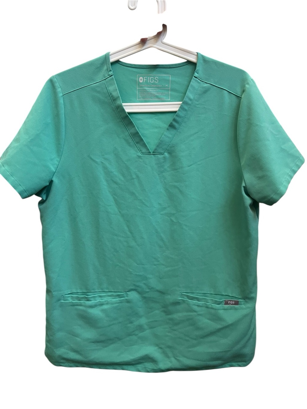Figs V-Neck Medical Scrub Top in surgical green